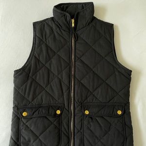 Black Quilted Vest w Gold Details